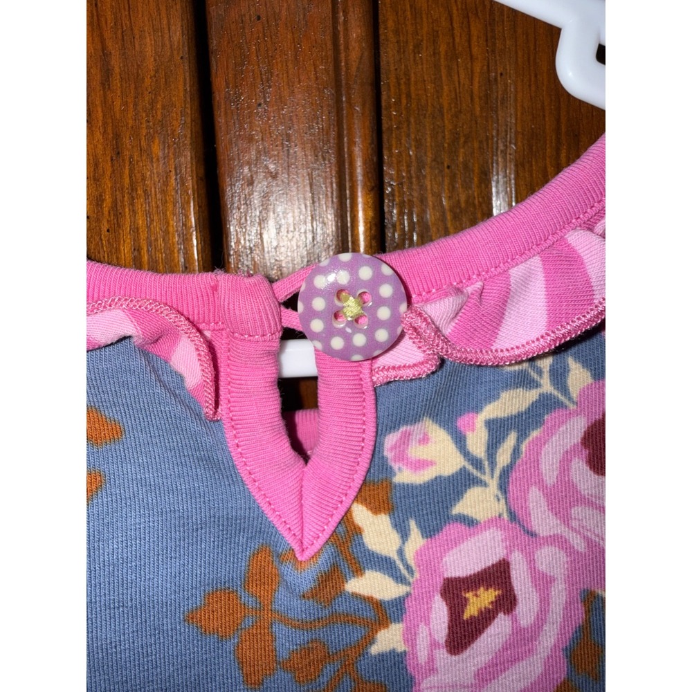 Matilda Jane Girls Blue Pink Floral Long Sleeve Ruffle Dress Size 2 - Picture 4 of 5